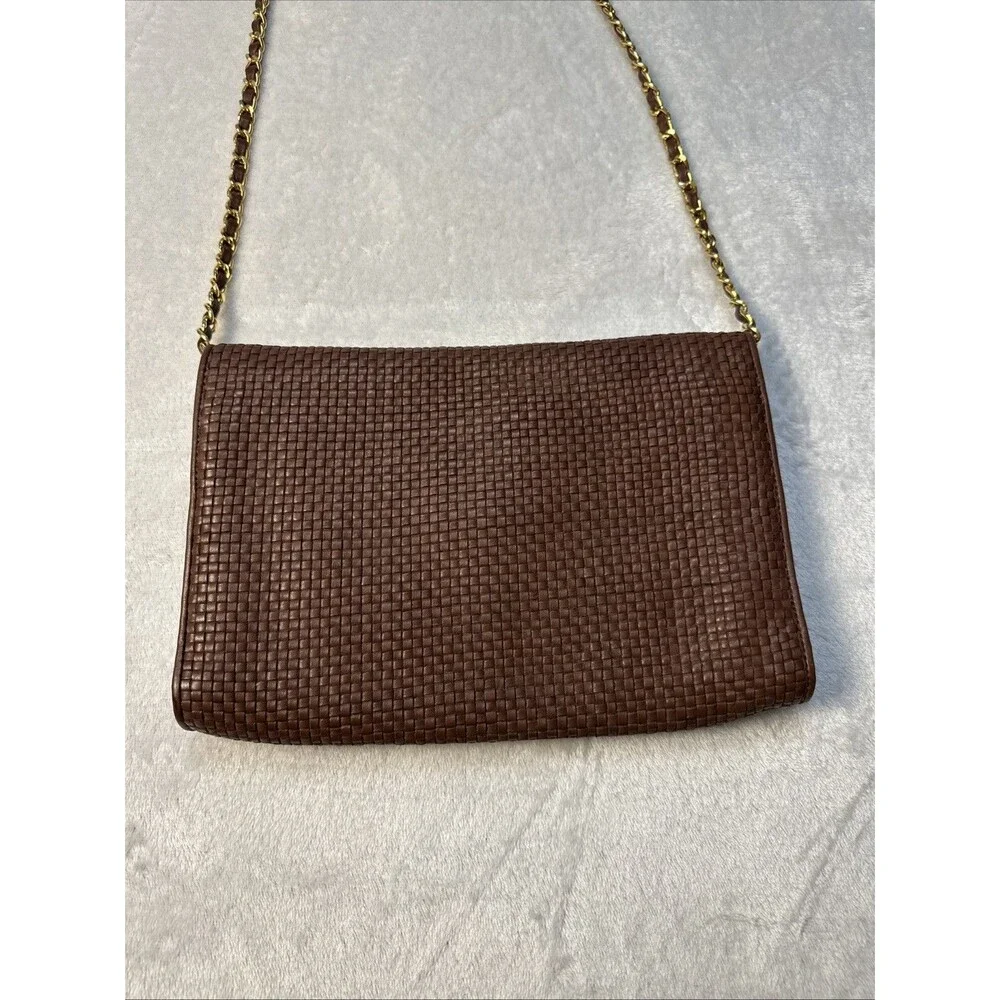 Vintage Etienne Aigner Woven Brown Crossbody Shoulder Handbag - Picture 8 of 14